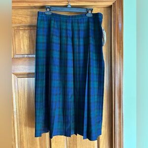Pendleton Black Watch Plaid Pleated Skirt